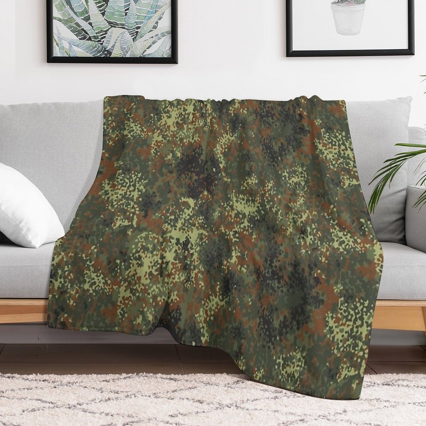 Flecktarn Camo Throw Blanket