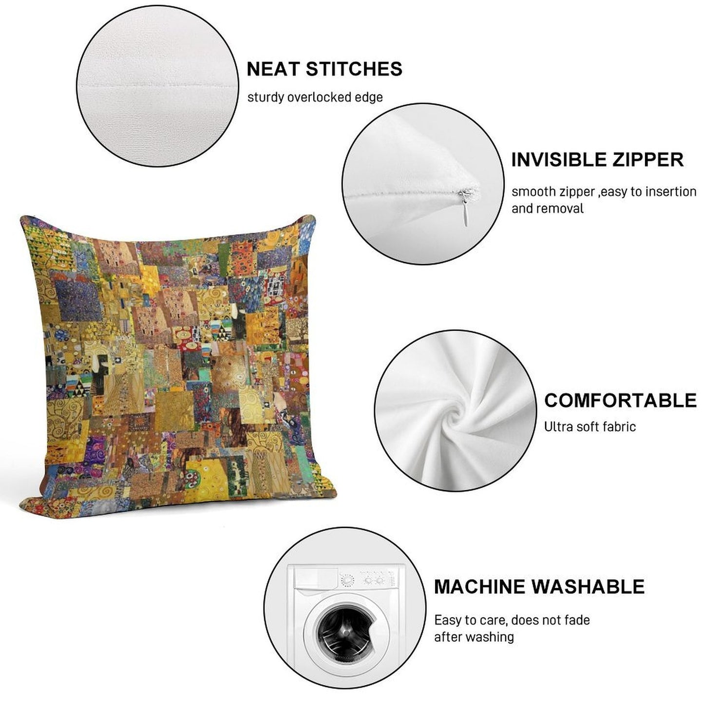 Gustav Klimt Soft Gift Ready Throw Pillow