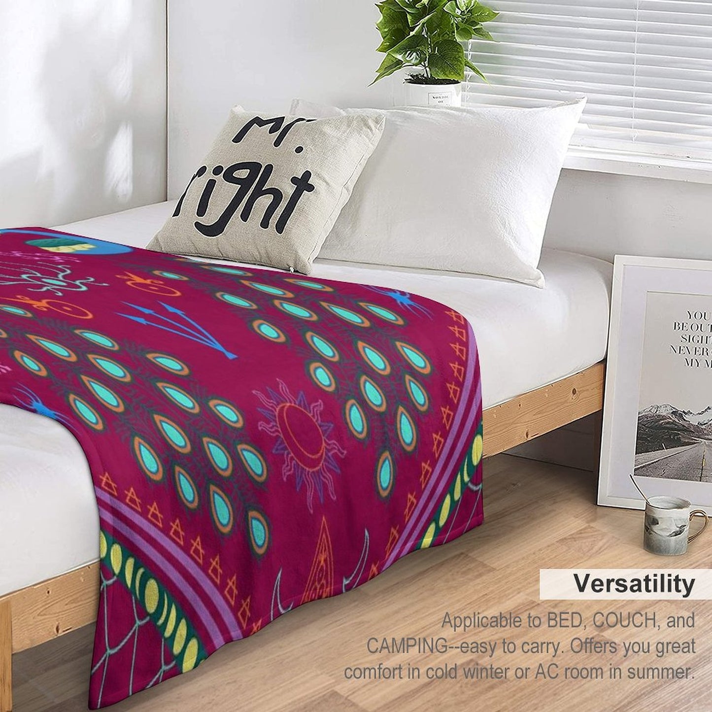 Mollymauk Tealeaf Inspired Print Throw Blanket