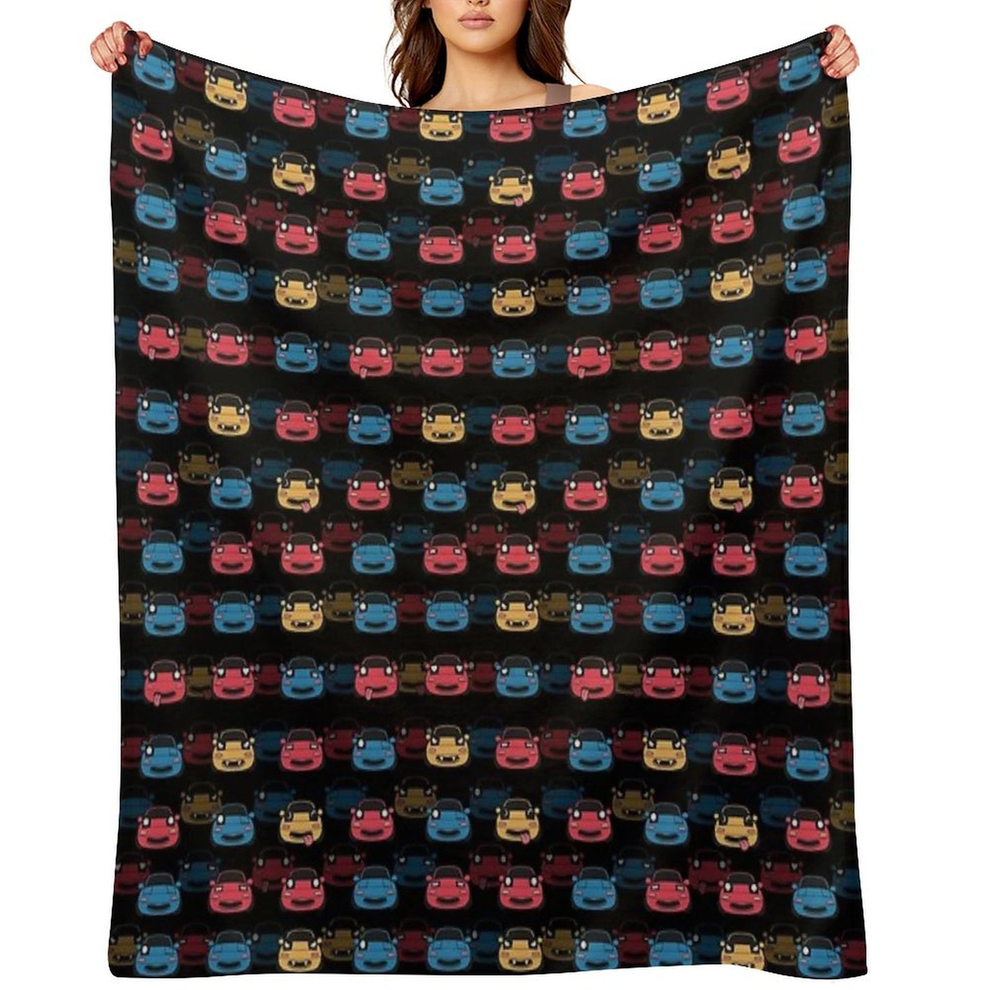 MIATA PATTERN BLACK Throw Blanket