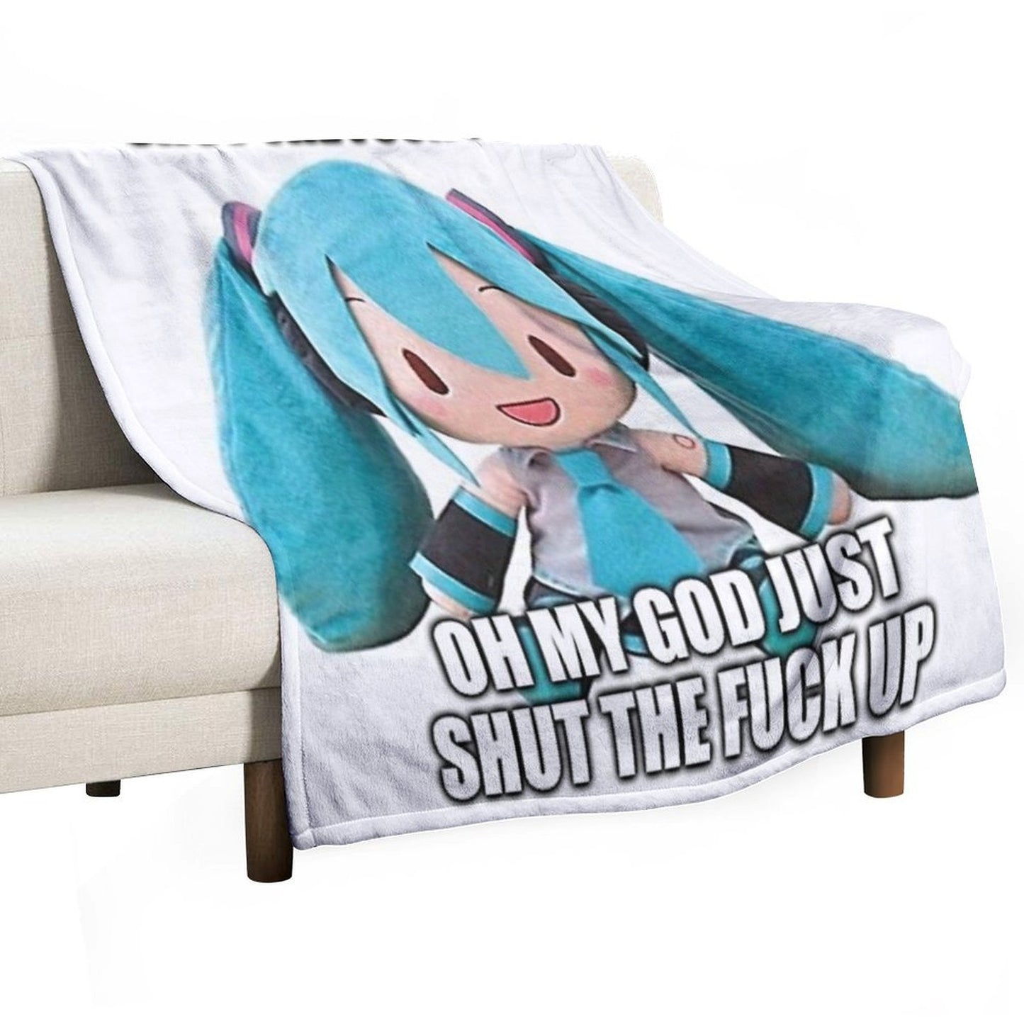 Hatsune Miku Plush Asks U 2 Cease Throw Blanket