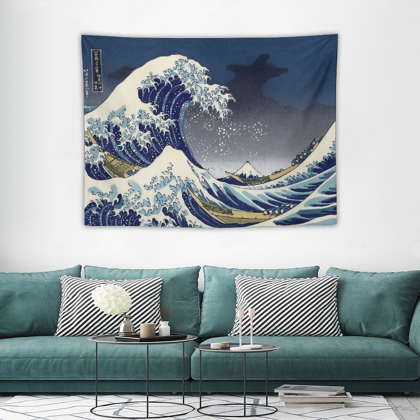 Great Wave Kanagawa Night Tapestry