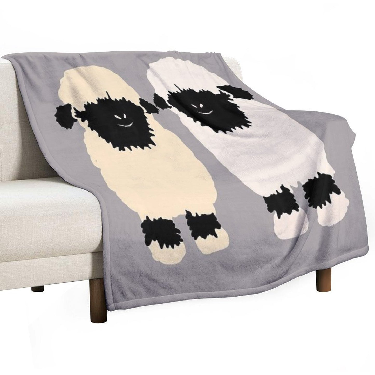 Valais Black Nose Sheep Friends Throw Blanket
