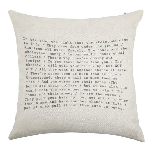 The Night That The Skeletons Came to Life Linen Throw Pillow Cover