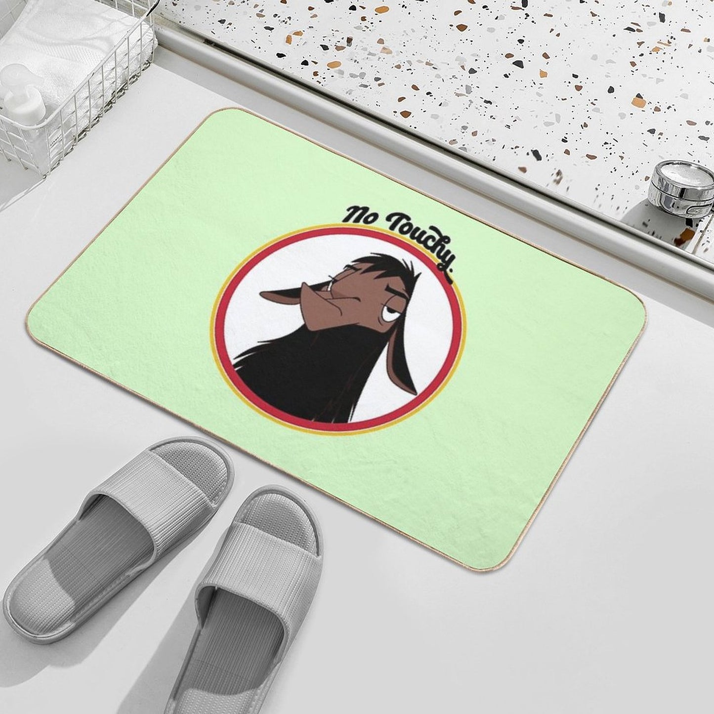 Kuzco NO TOUCHY Sad Llama Emperor's New Groove Emperor David Spade Back Off No Touch Funny Gift Bath Mat
