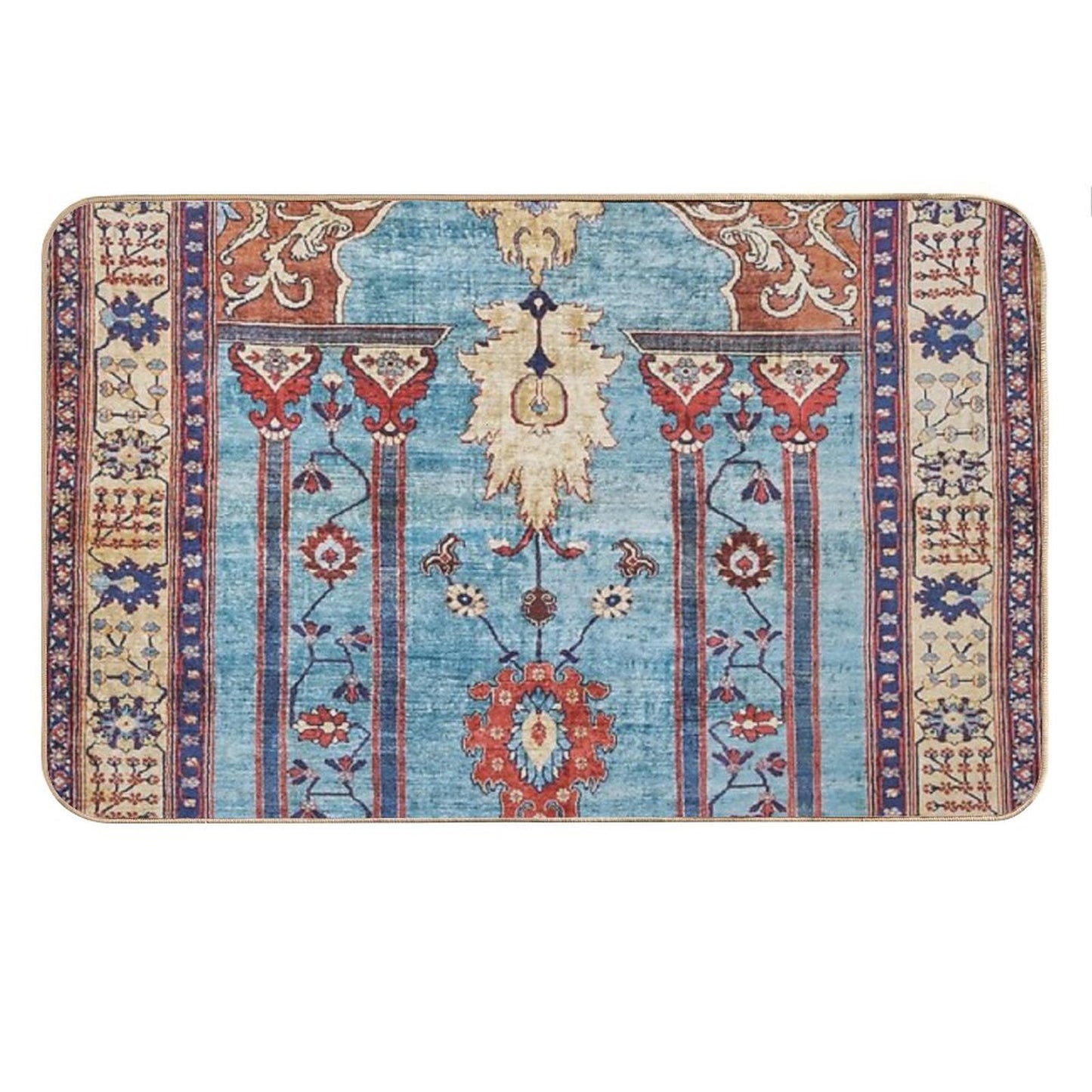 Antique Persian Silk Rug Print Bath Mat