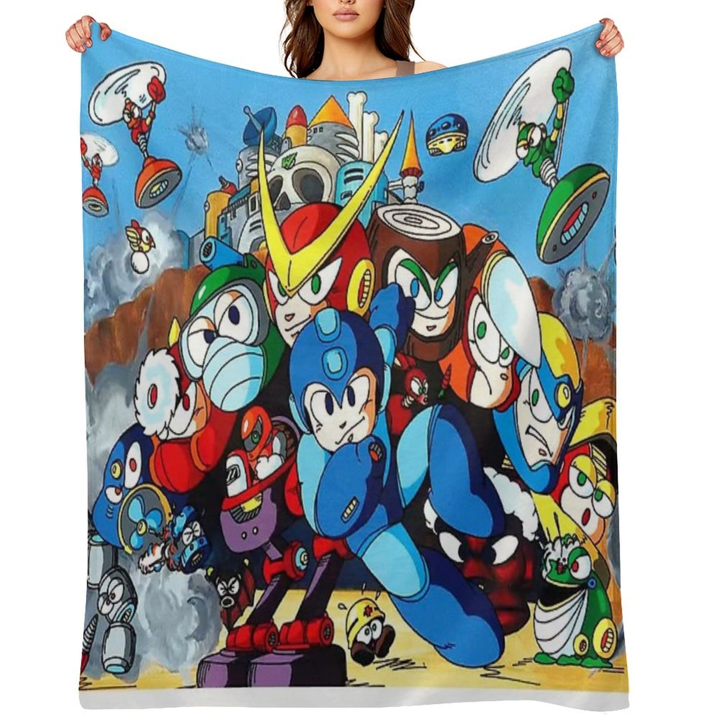 Mega Man 2 Art Throw Blanket