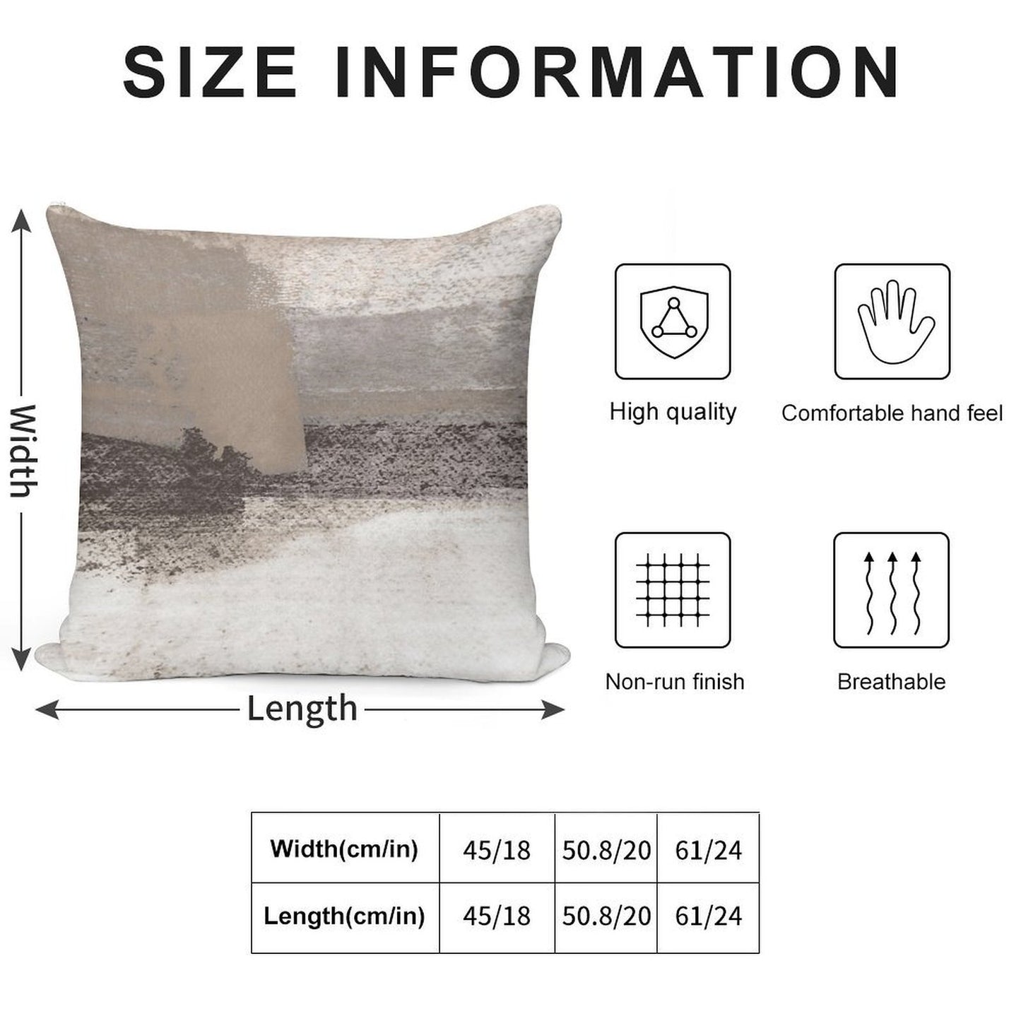 Taupe And Charcoal Grey Horizontal Modern Abstract Painting Soft Ultra-Soft Texture Throw Pillow