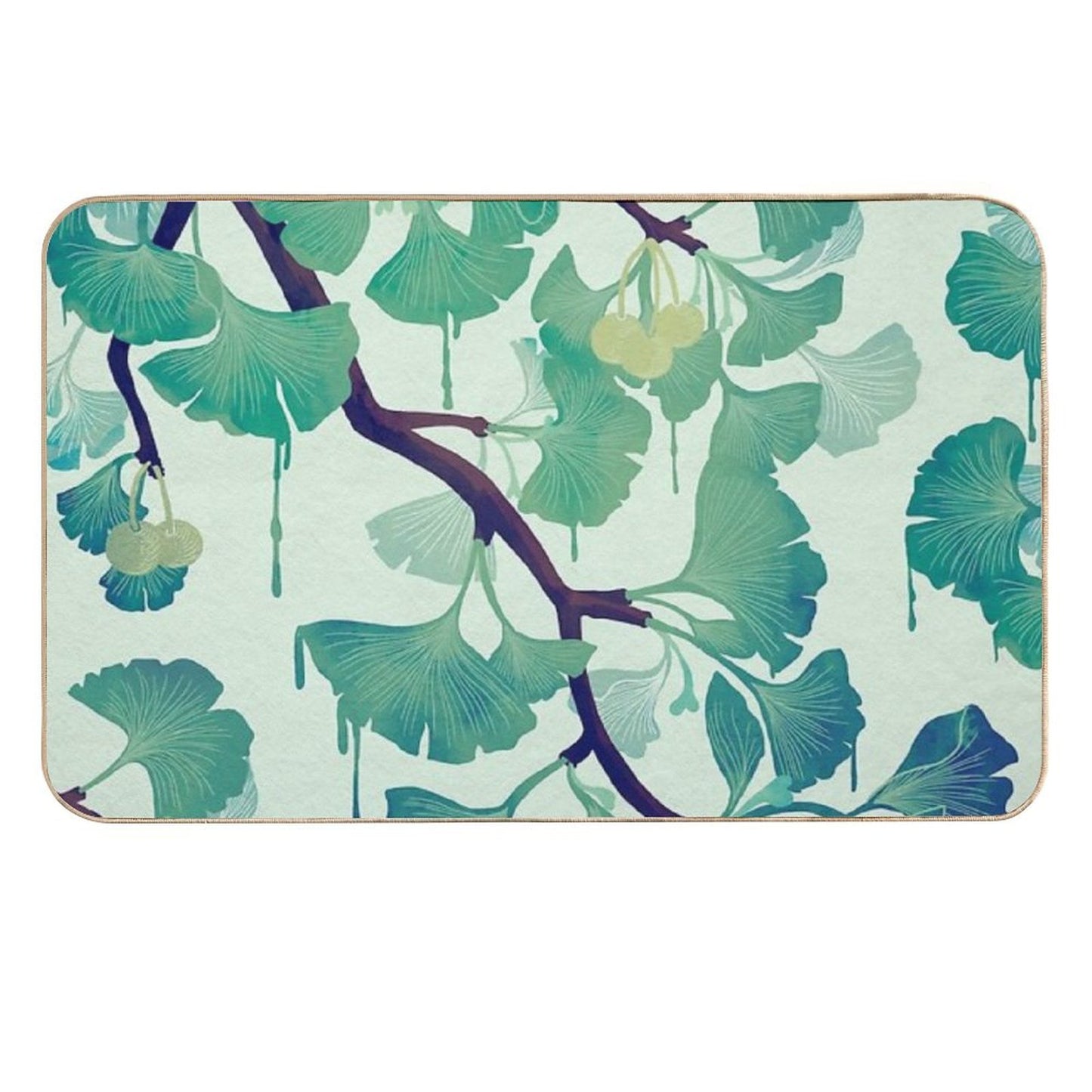 O Ginkgo (in Green) Dirt-Trapping Bath Mat