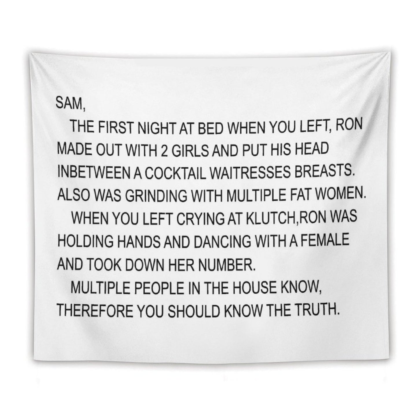 Jersey Shore Letter To Sammi Tapestry