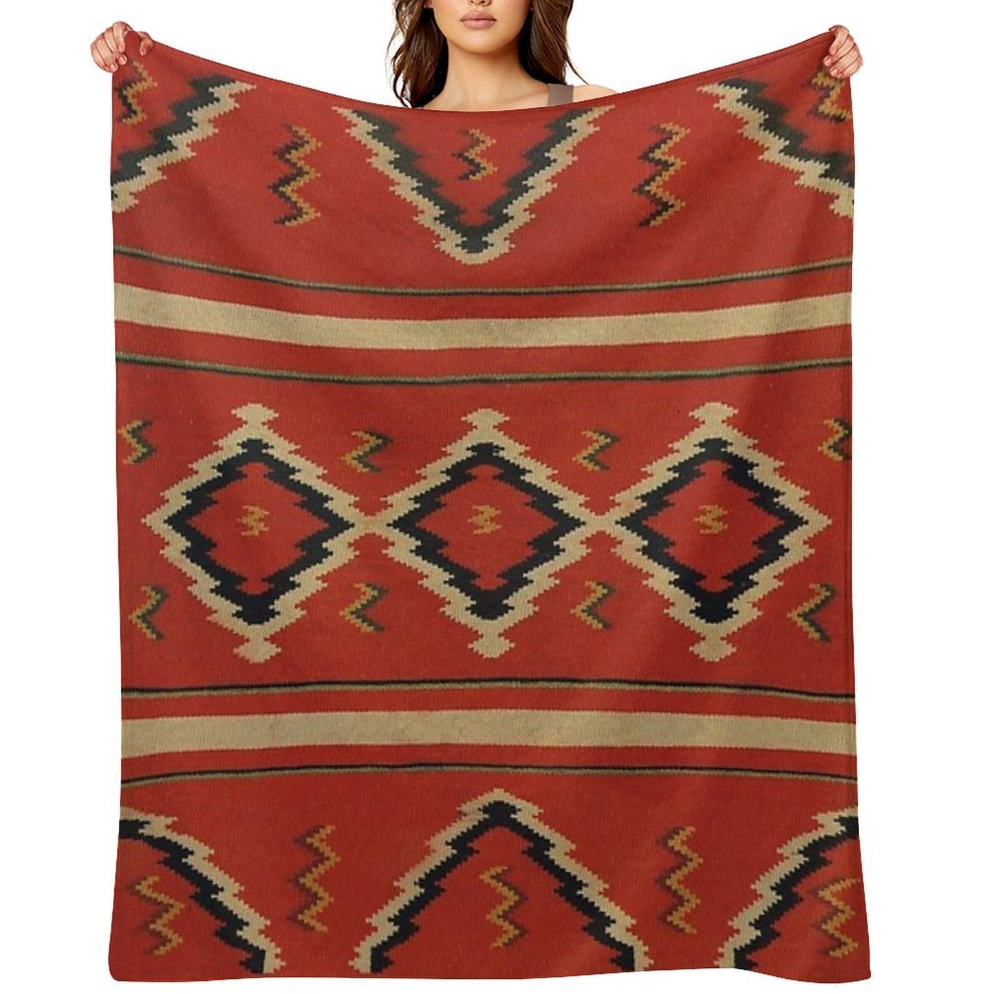 Navajo Textile Native American Weaving Pattern 26 Throw Blanket