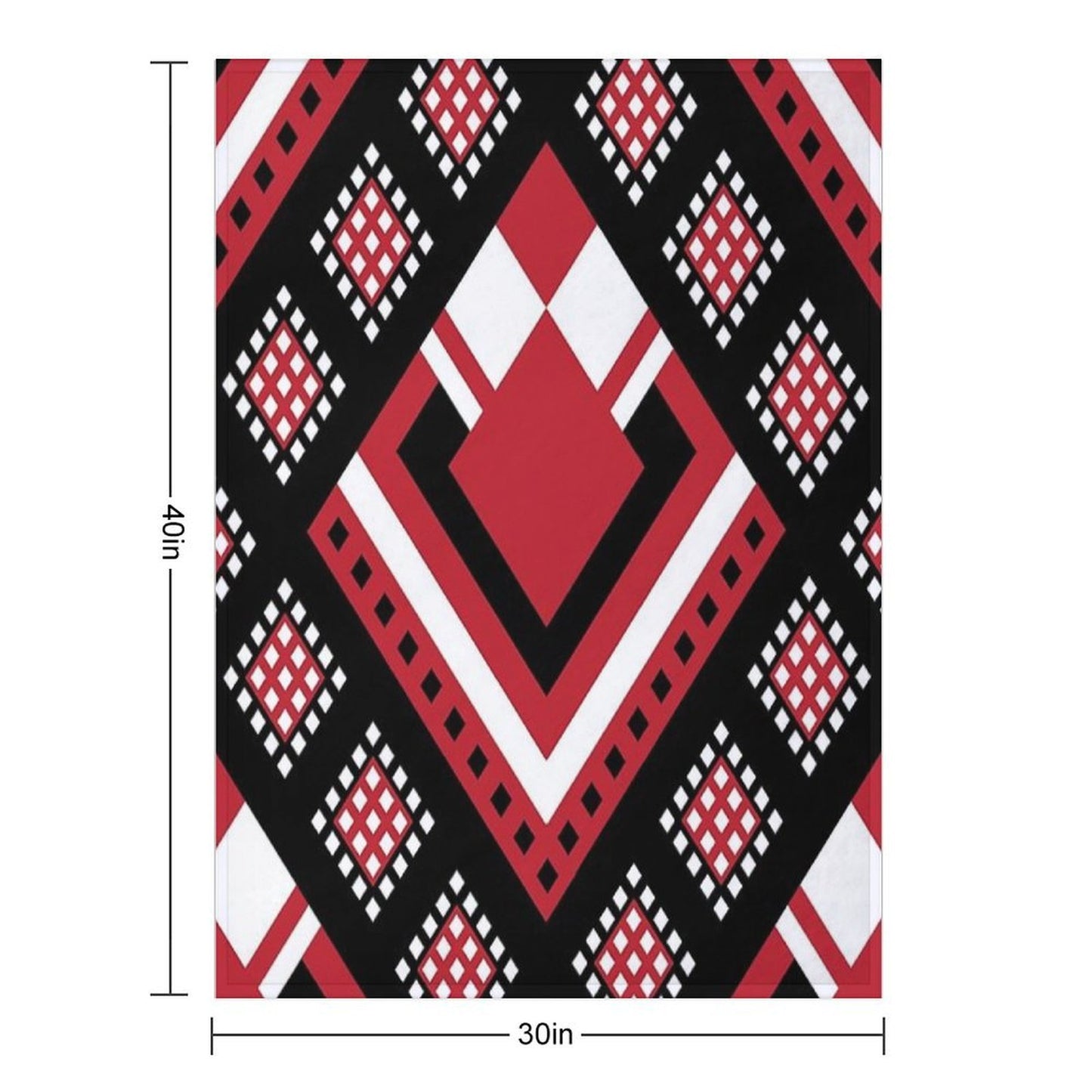 Modified Traditional Retso Pattern- Zimbabwe (Red, White And Black) Throw Blanket