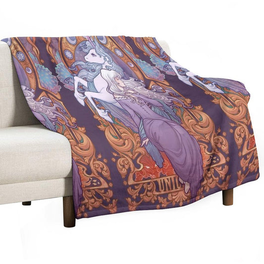 Lady Amalthea - The Last Unicorn Throw Blanket