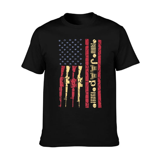 Offroad Driving 4x4 American USA Flag Distressed Gun Gift T-Shirt