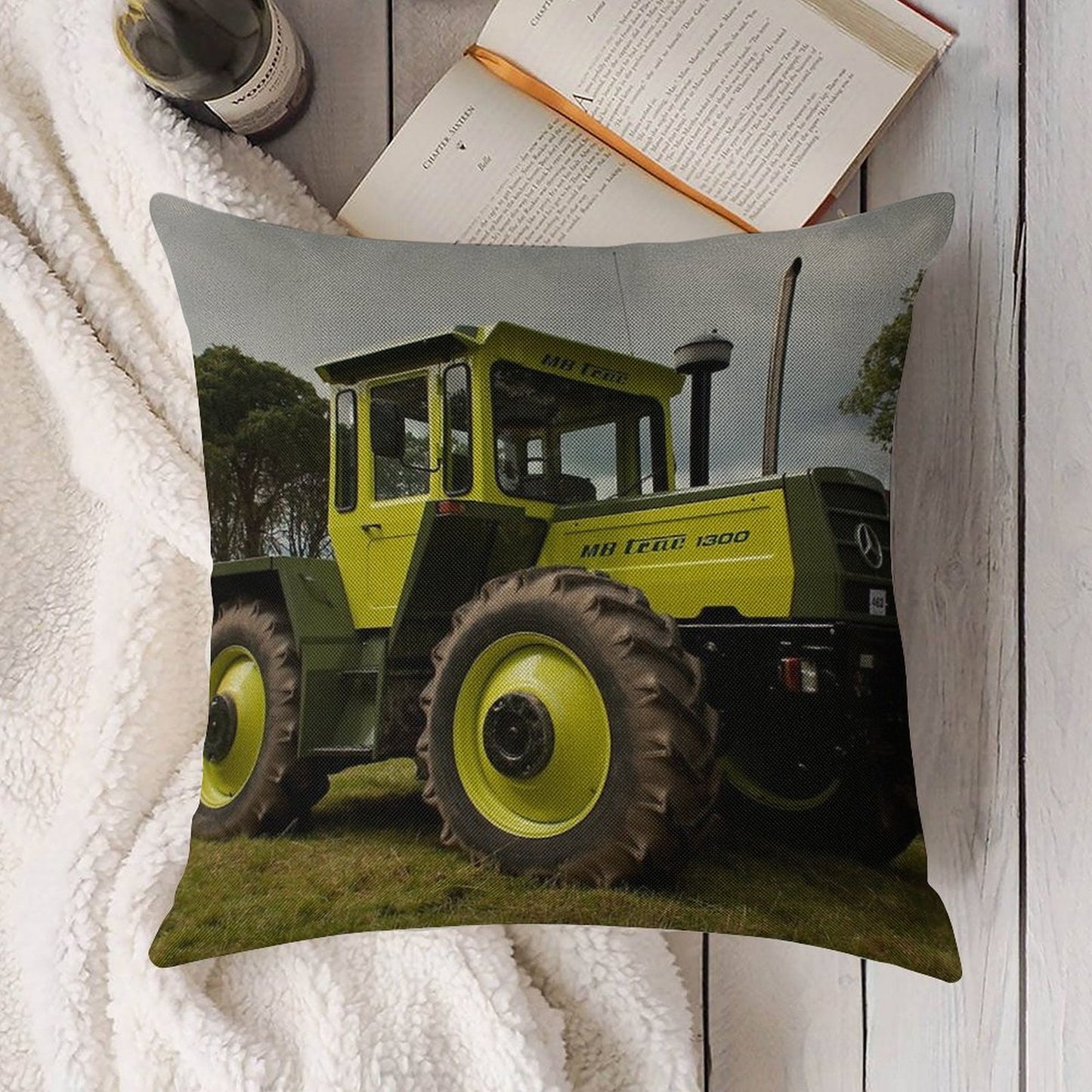 The MB-trac1300 Tractor Linen Throw Pillow Cover