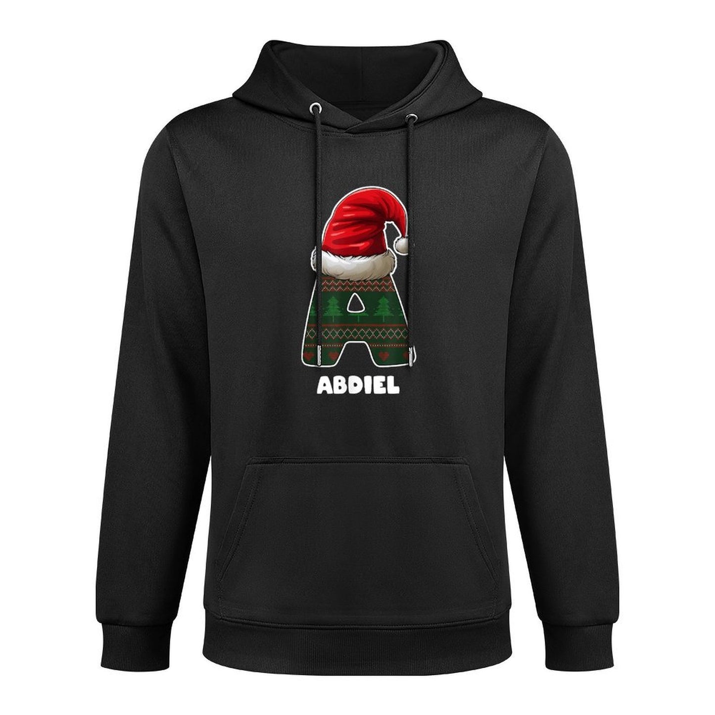 Christmas Letter A First Name Abdiel Machine Washable Hoodie