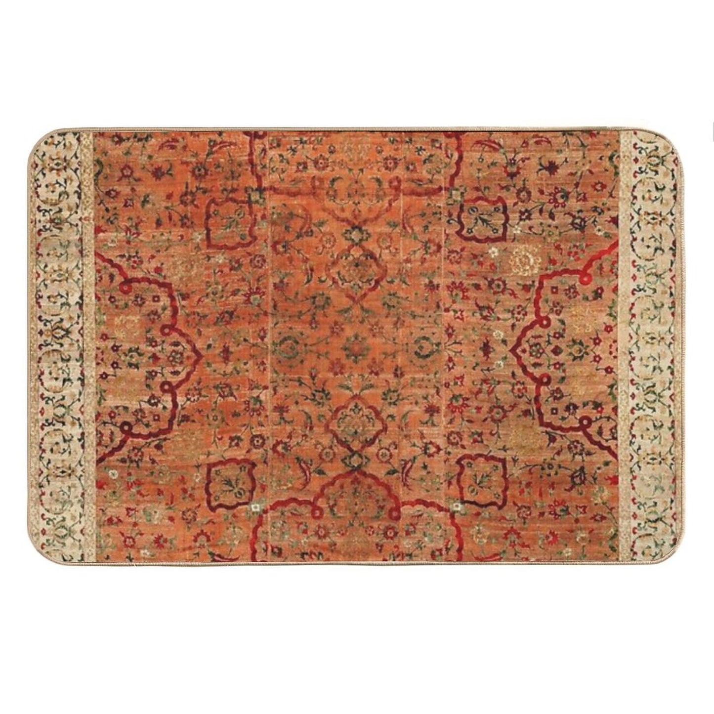 17th Century Velvet And Silk Carpet Print Bath Mat