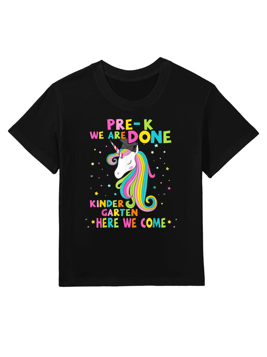 Pre-K Graduation Magical Unicorn KINDERGARTEN Here We Come Kids T-Shirt
