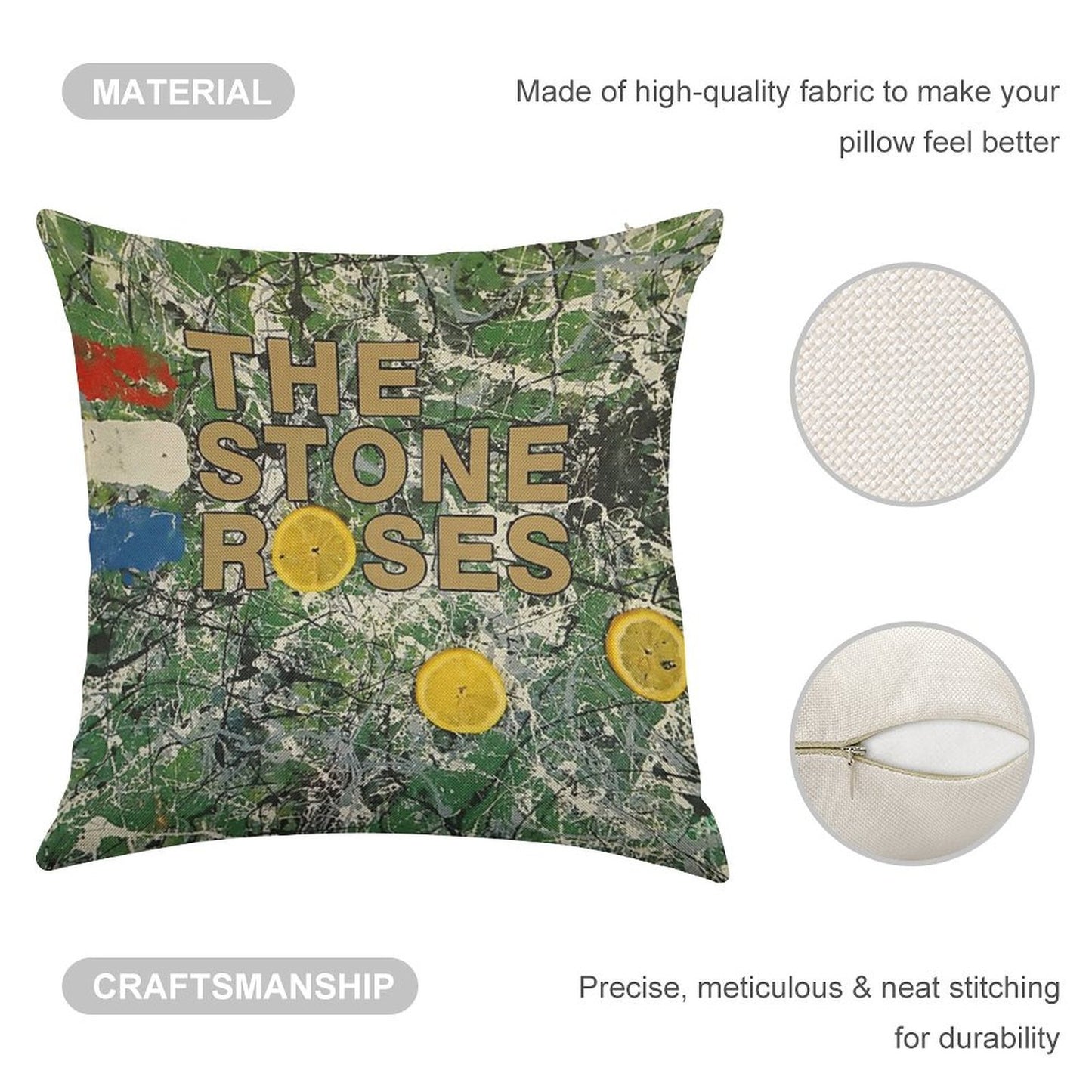 The Three Yellow Linen Throw Pillow Cover