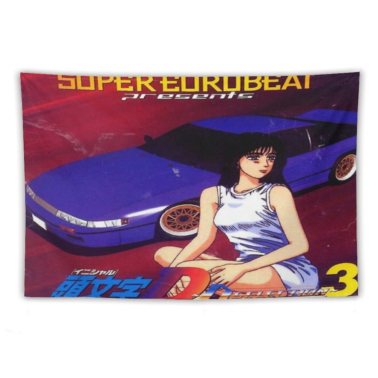 Initial D Mako Super Eurobeat Anime Tapestry