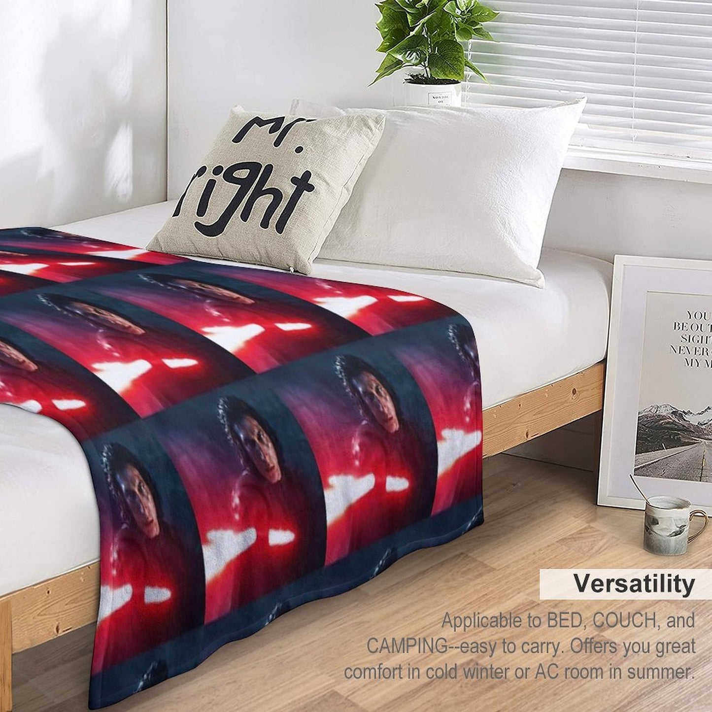 Adam Driver with Saber Edit Throw Blanket
