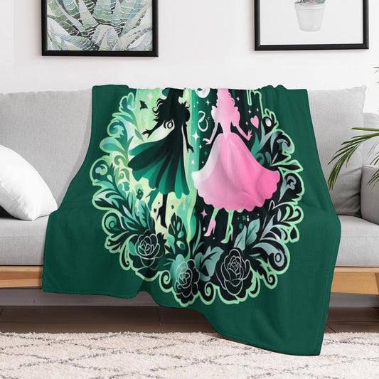 Elphaba & Glinda Wicked The Musical Throw Blanket