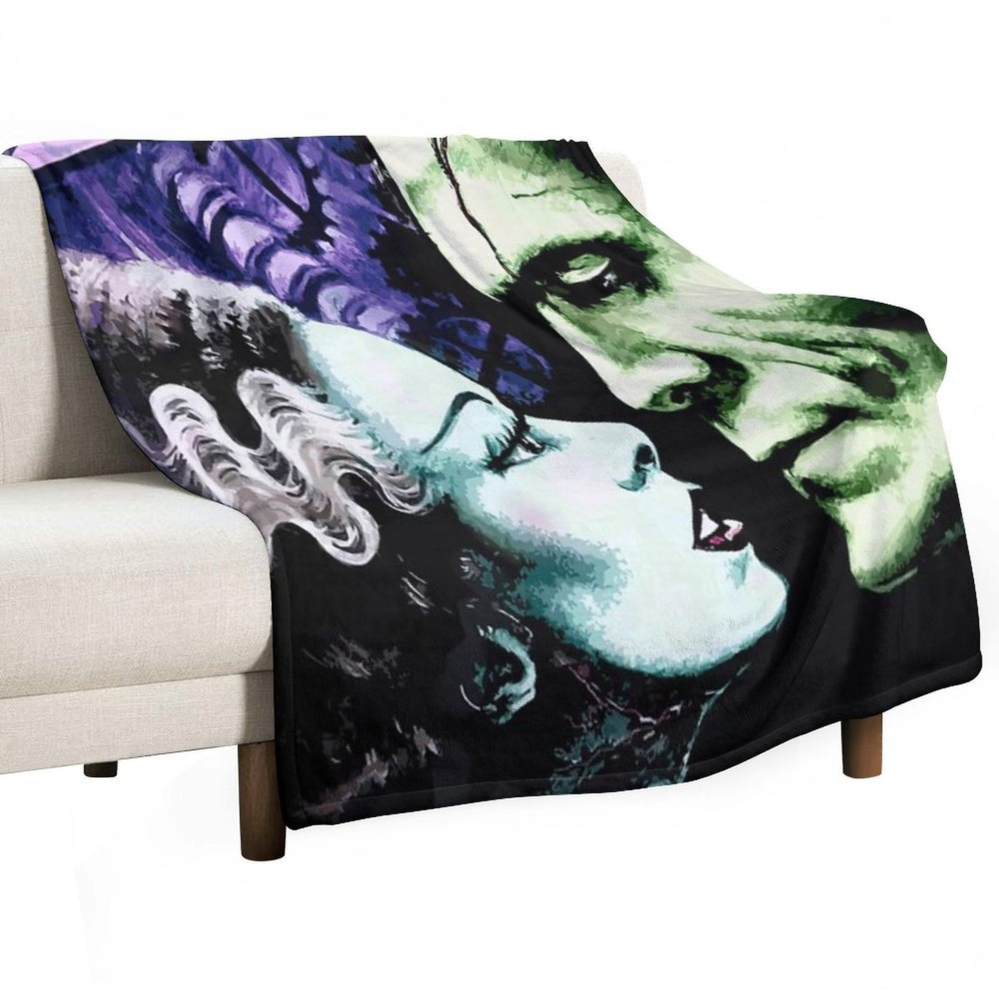 Bride & Frankie Monsters in Love Throw Blanket