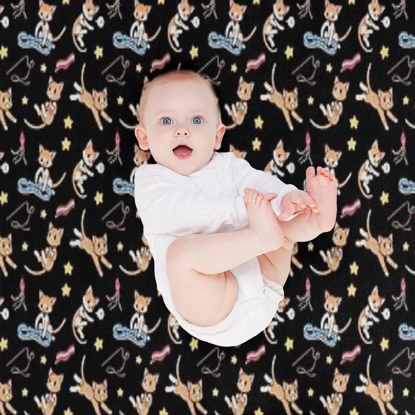 Boy Print with Black Background! Throw Blanket