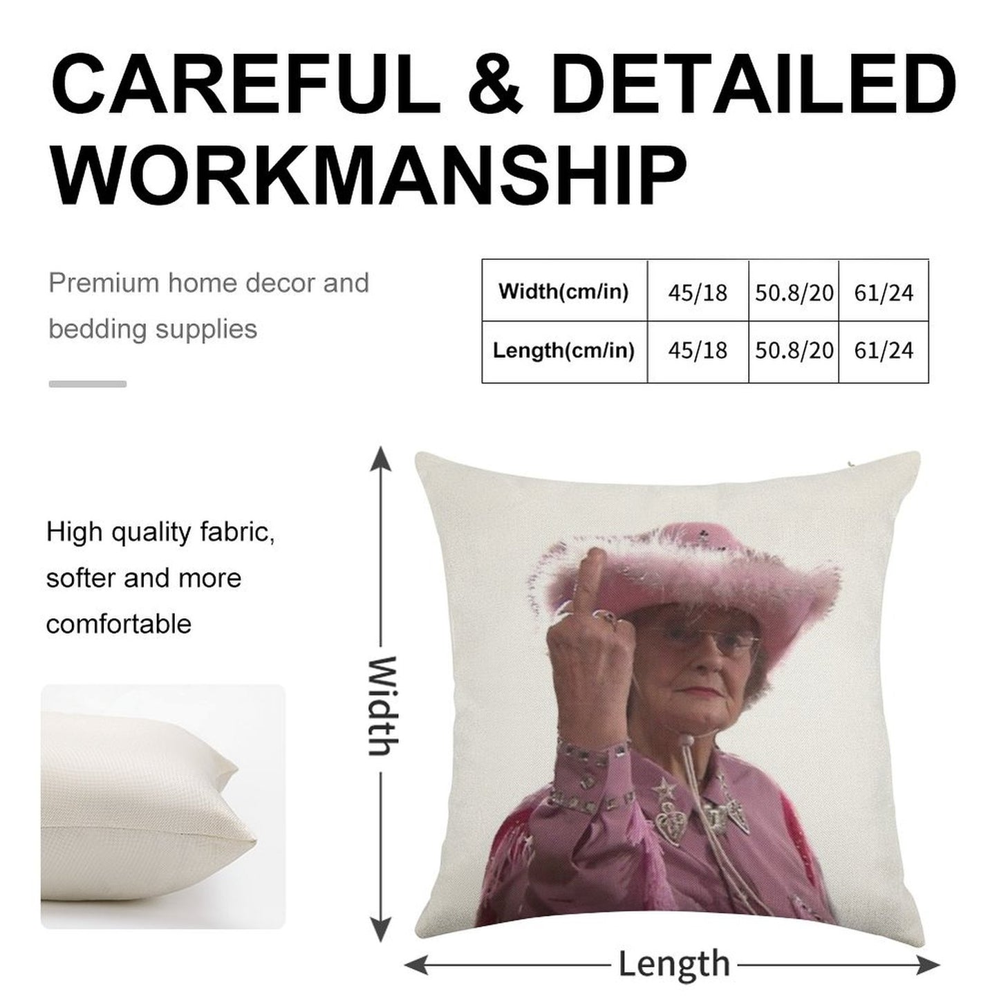 Doris Gavin & Stacey Middle Finger Linen Throw Pillow Cover