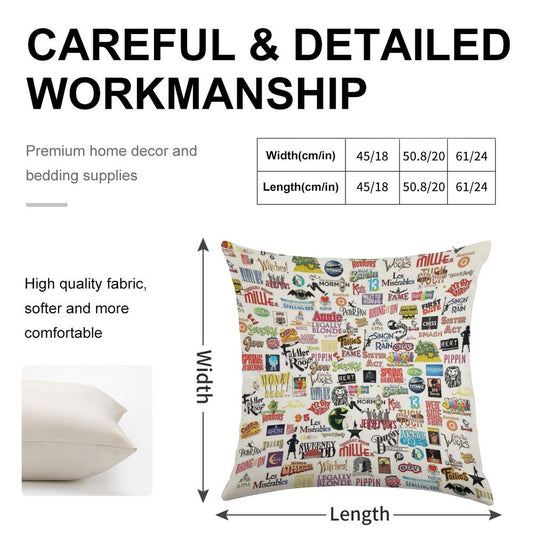 Musical Logos Linen Throw Pillow Cover