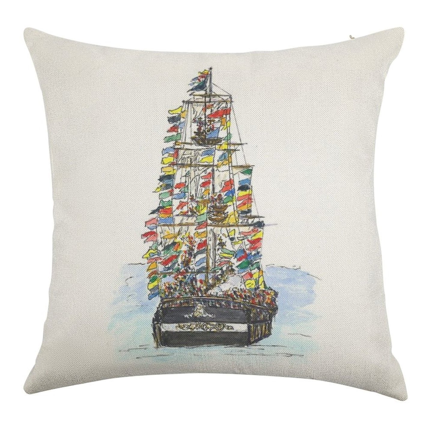 Gasparilla Pirate Festival, Tampa Linen Throw Pillow Cover