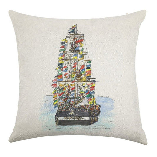 Gasparilla Pirate Festival, Tampa Linen Throw Pillow Cover