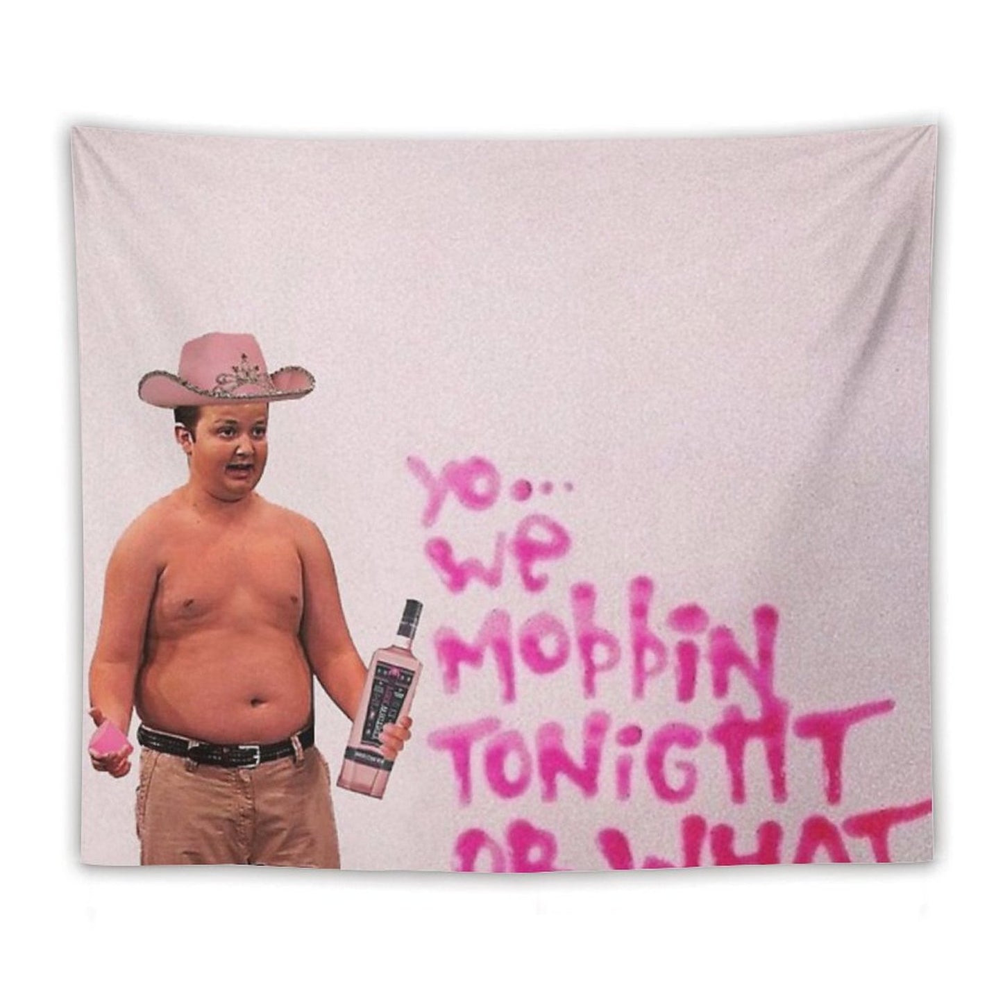 Gibby Pink Cowboy Hat Mobbin Or What Tapestry