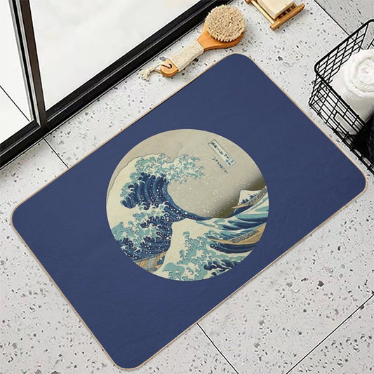 Great Wave Off Kanagawa Circle Bath Mat