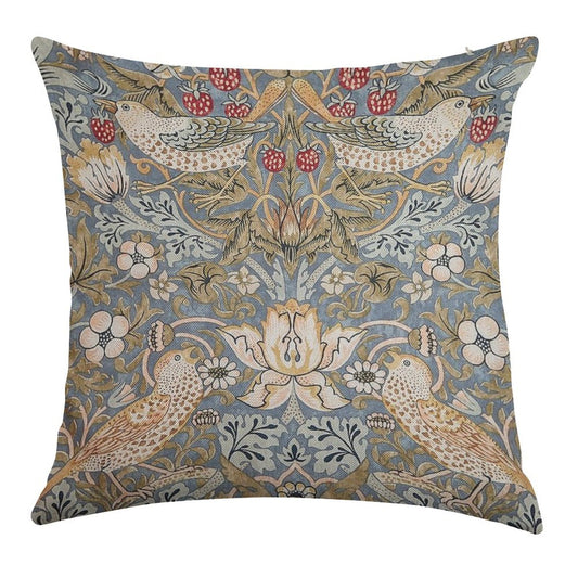The Strawberry Thief Linen Throw Pillow Cover