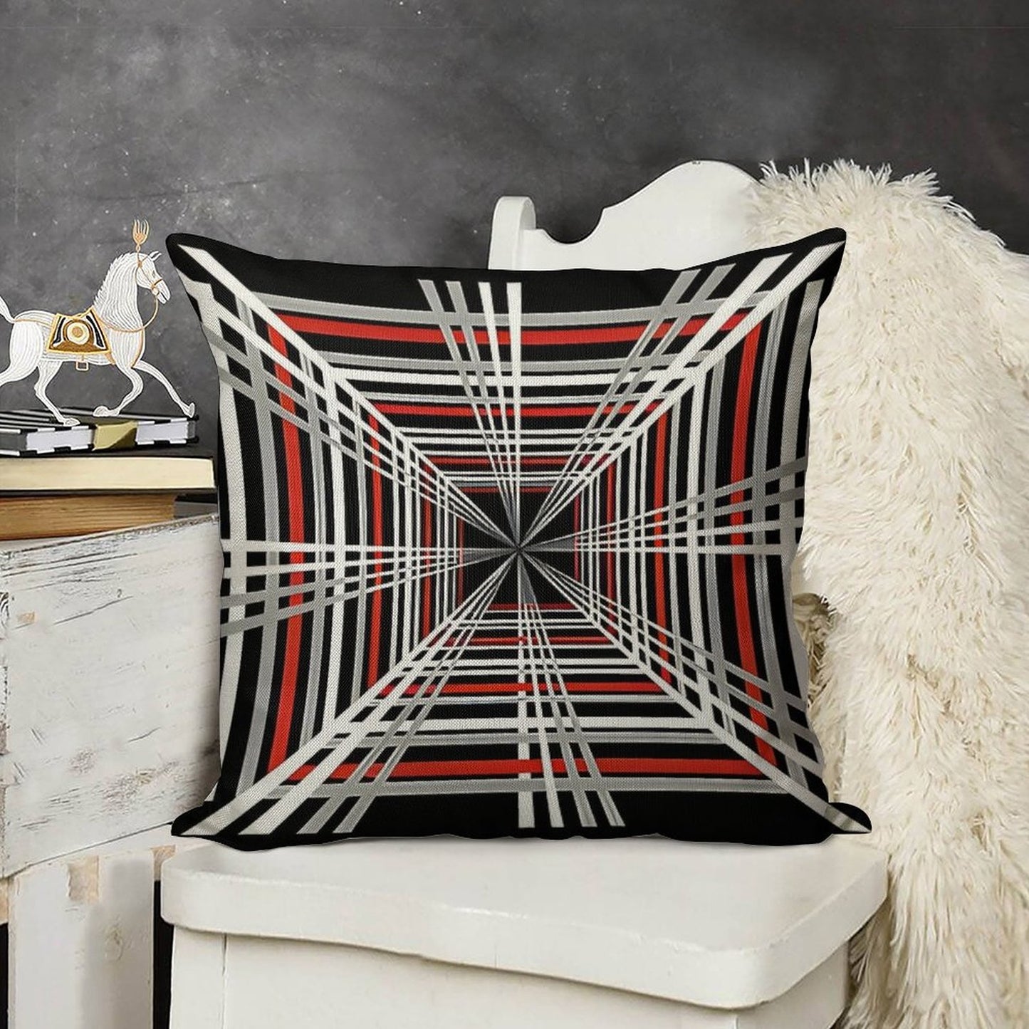 Tesla Plaid Badge Design 8K UHD Linen Throw Pillow Cover