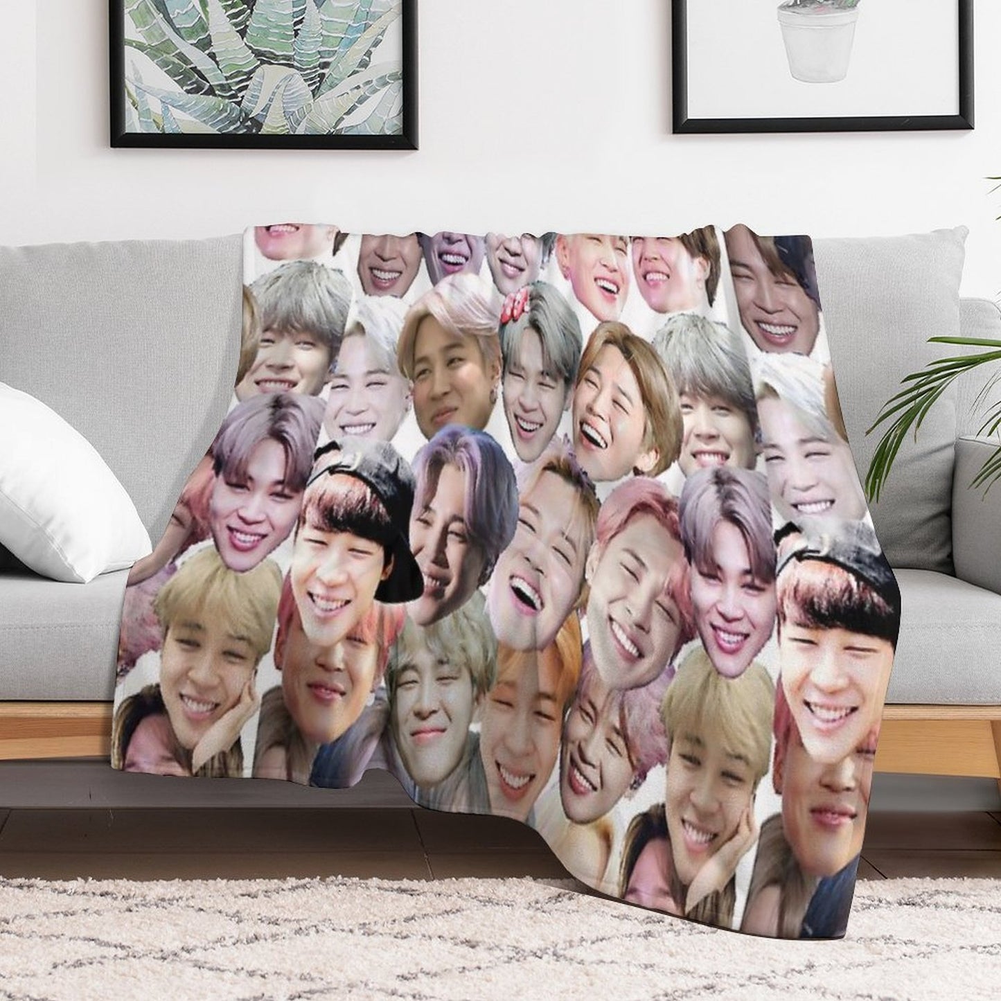 Smiling Jimin Throw Blanket