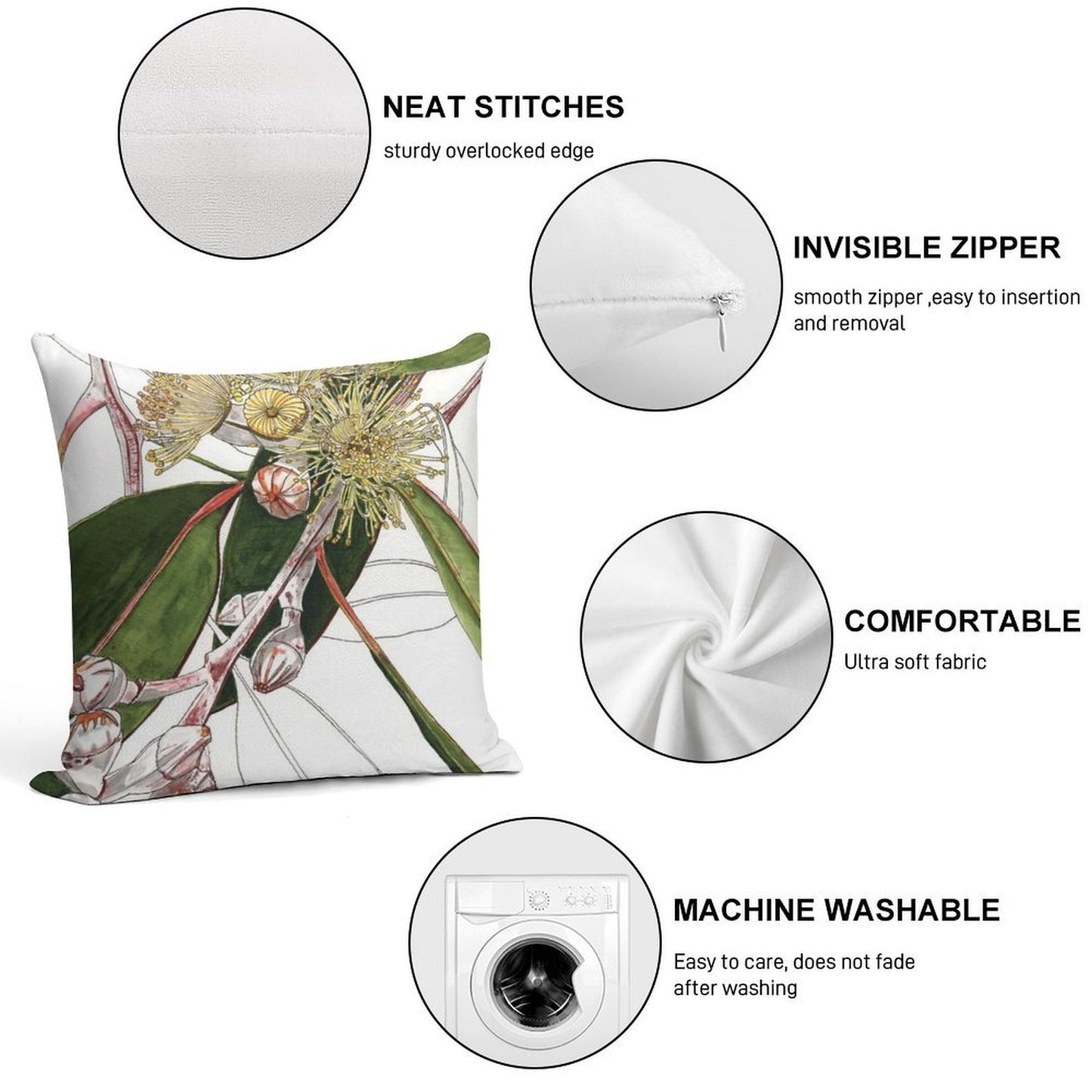 Eucalyptus Mallee Australian Native Soft Gift Ready Throw Pillow