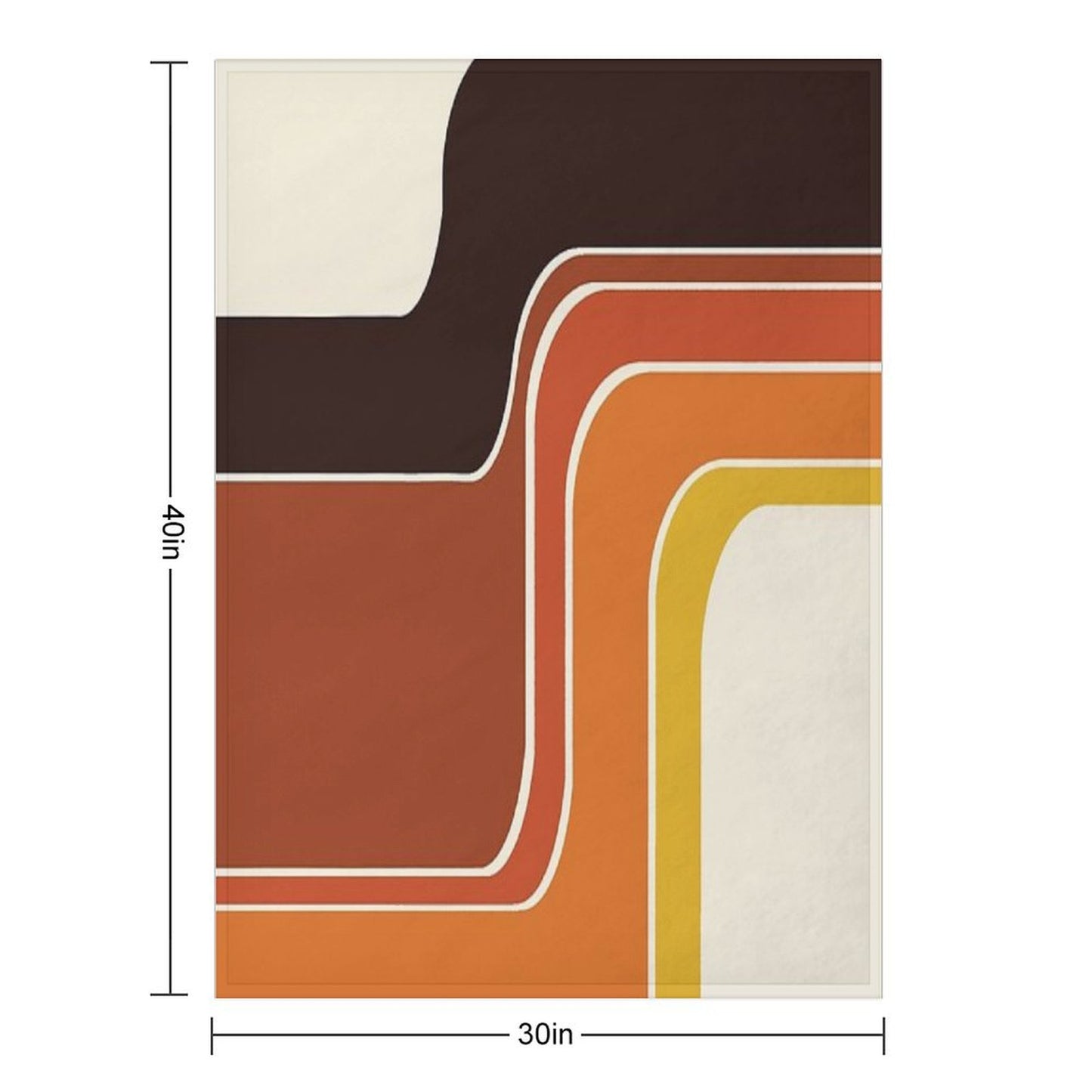 Retro Zig Zag Meets 1970s Orange Throw Blanket
