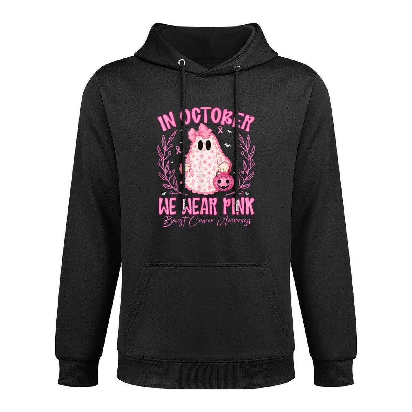 Breast Cancer In October We Wear Pink Ghost Halloween Breathable Fabric Hoodie