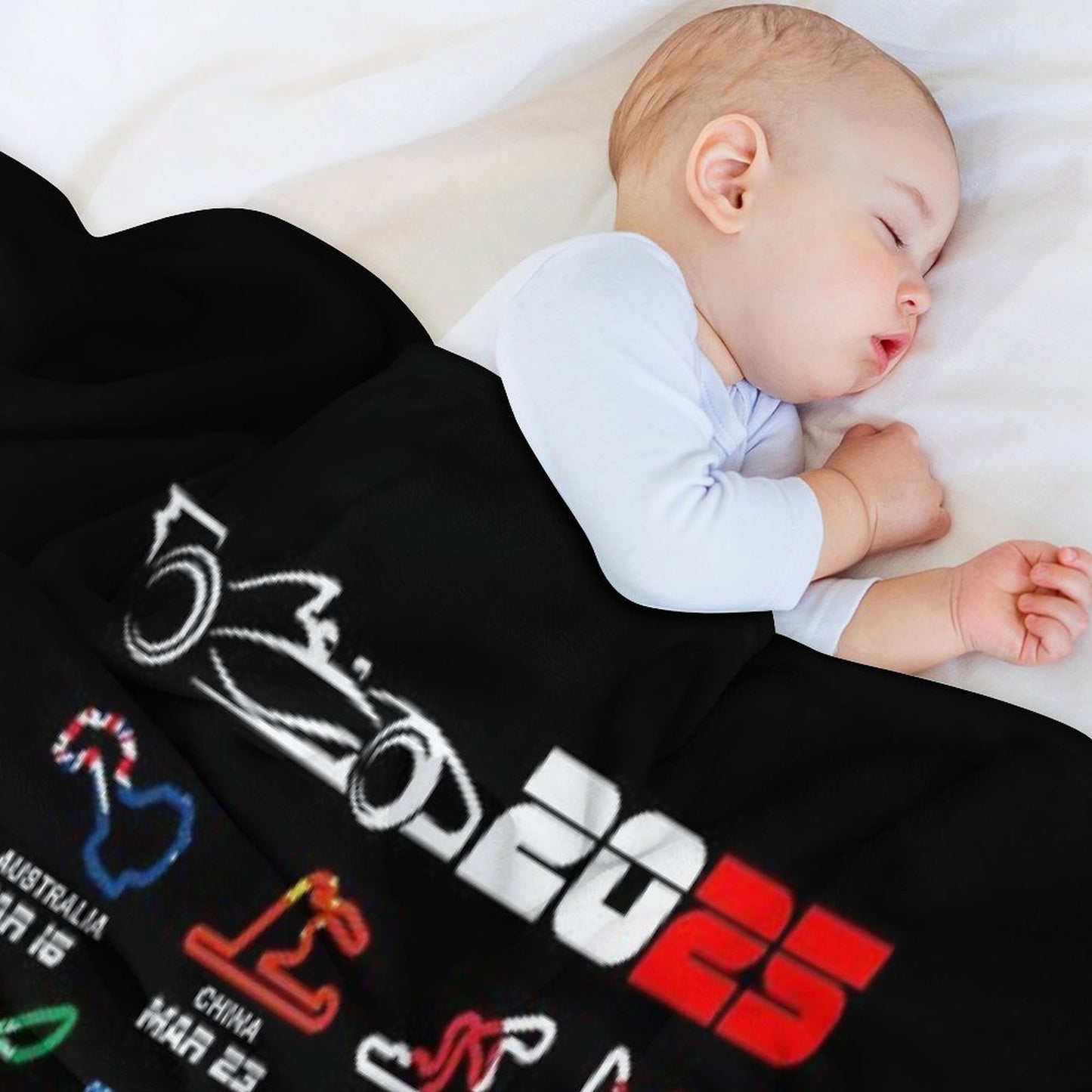 Calendar Formula Race Cars 2025 Circuits Colors Throw Blanket