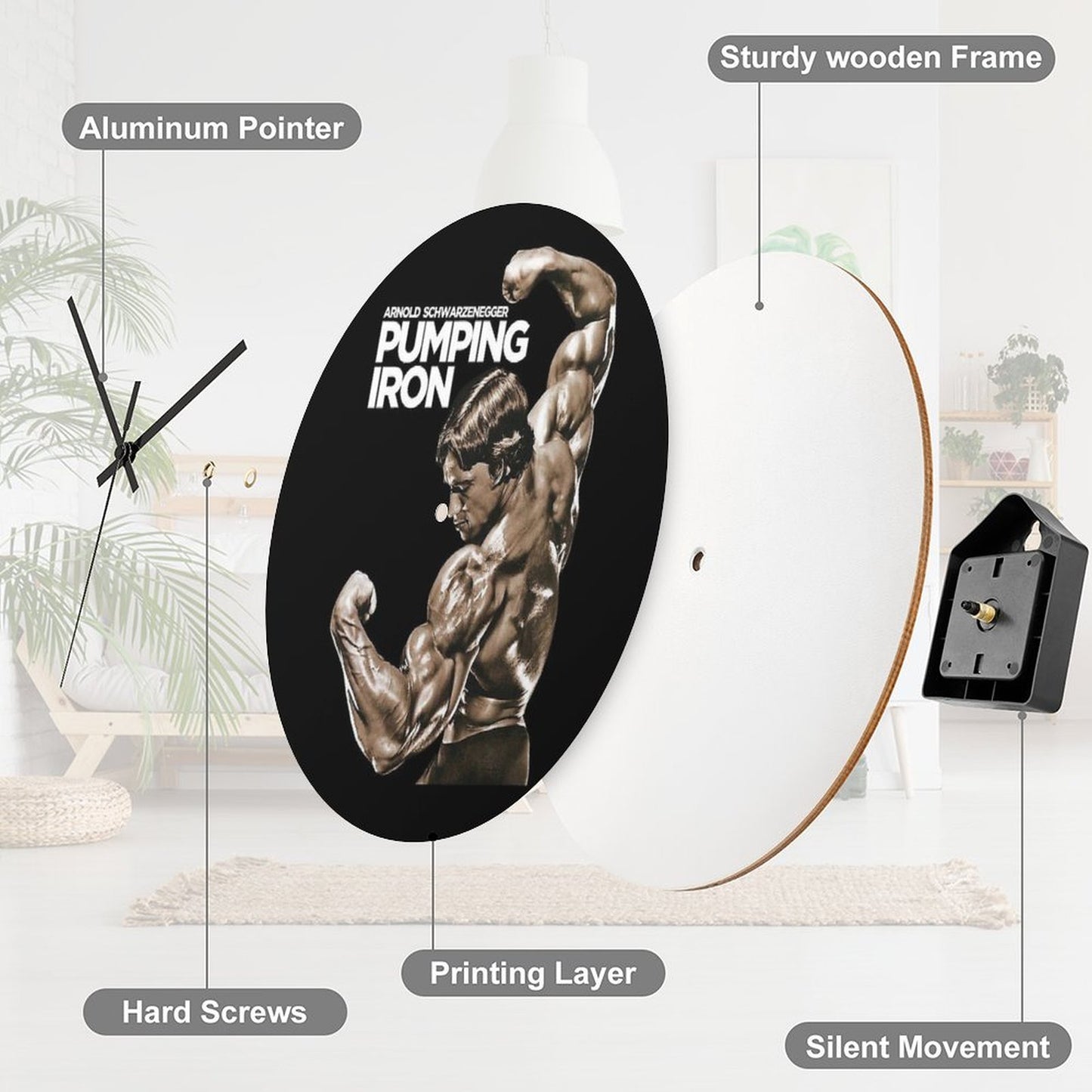 Arnold Schwarzenegger Classic Pumping Iron Wall Clock