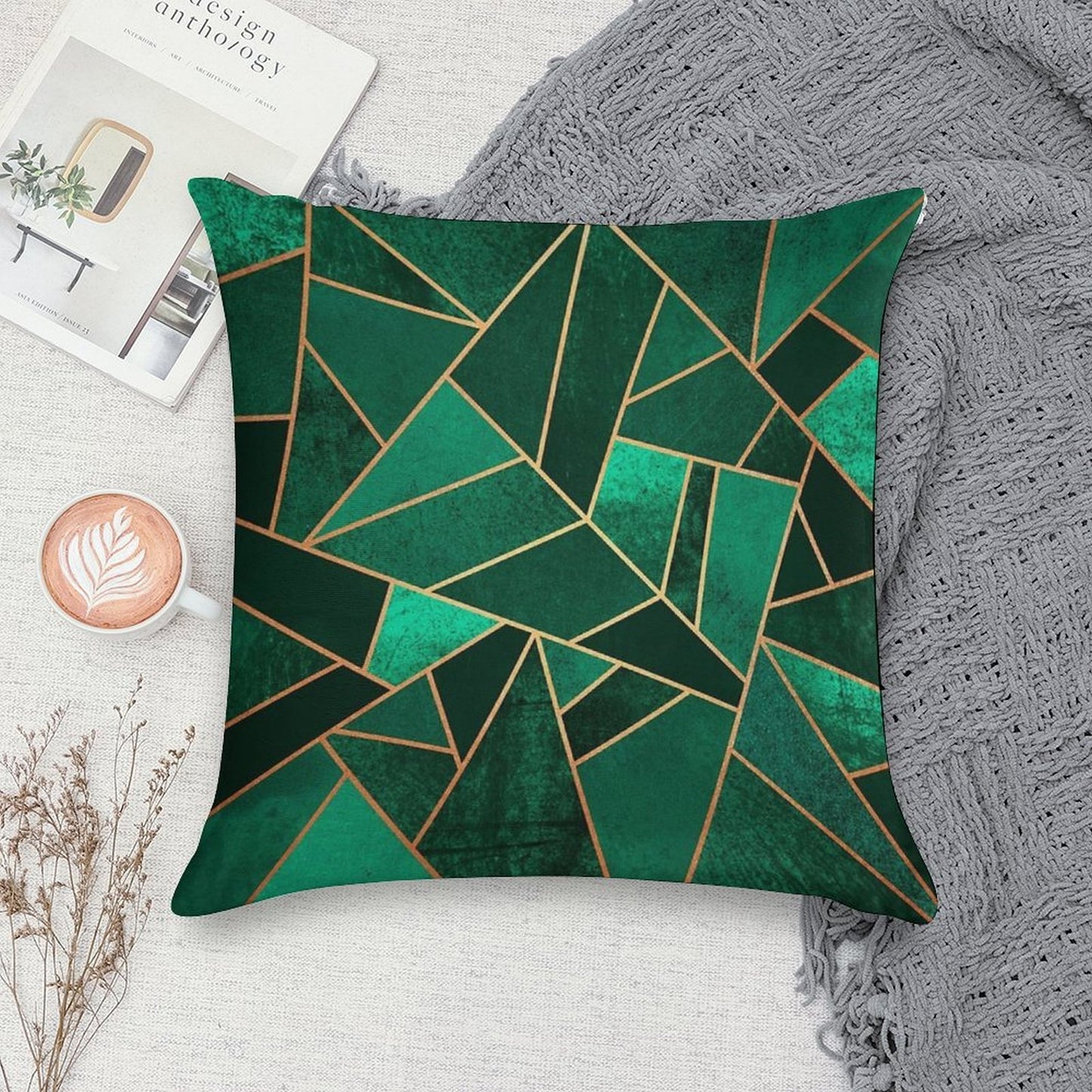 Emerald And Copper Soft Skin-Friendly Throw Pillow