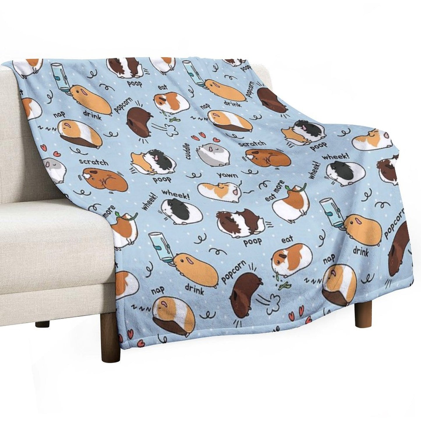 Guinea Pig Daily To-Do List - Blue Background Throw Blanket
