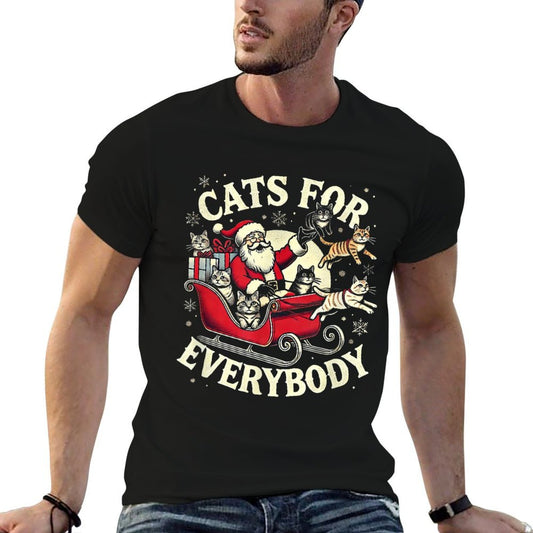 Santa Cat Lover Christmas Cats Durable T-Shirt