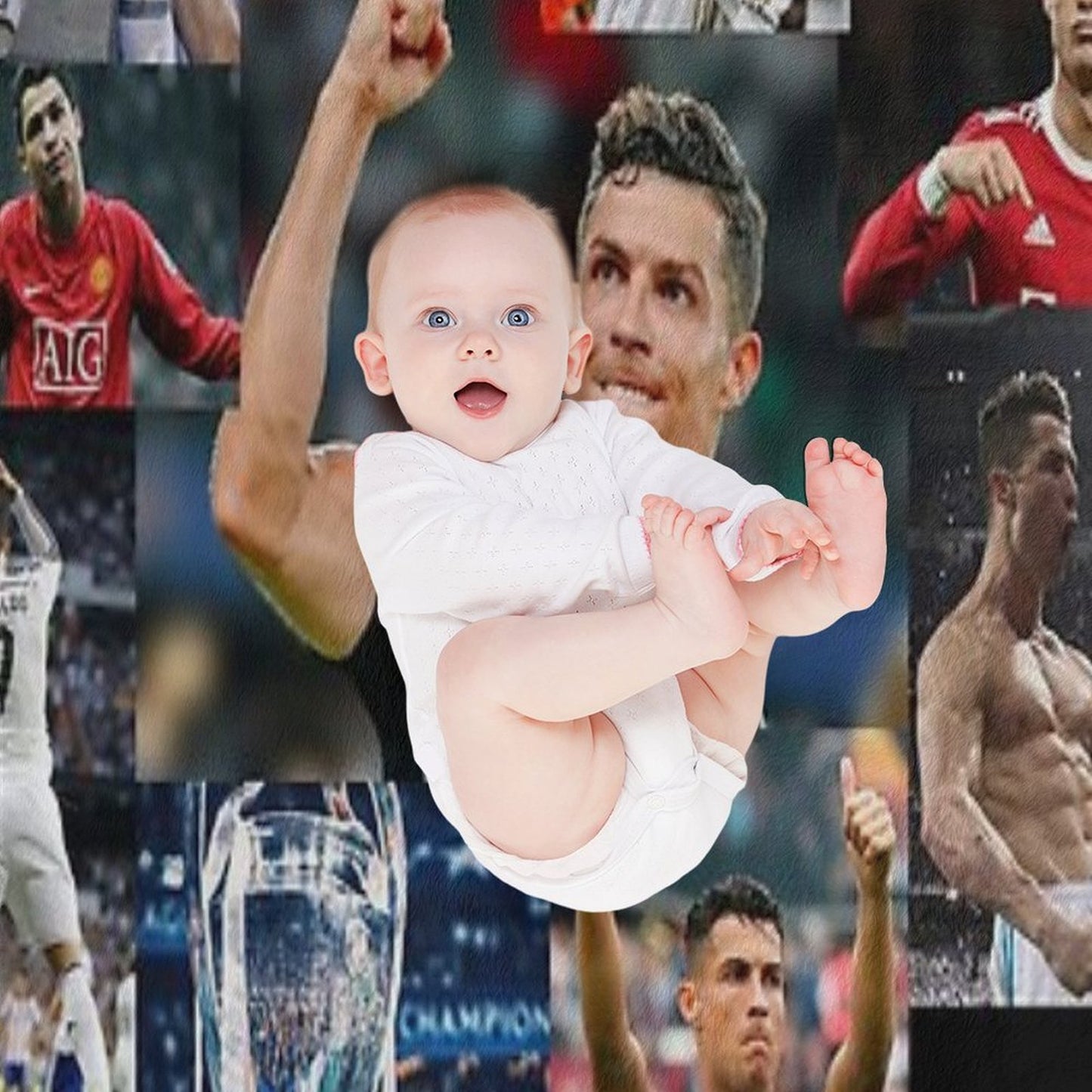 Ronaldo Collage Throw Blanket