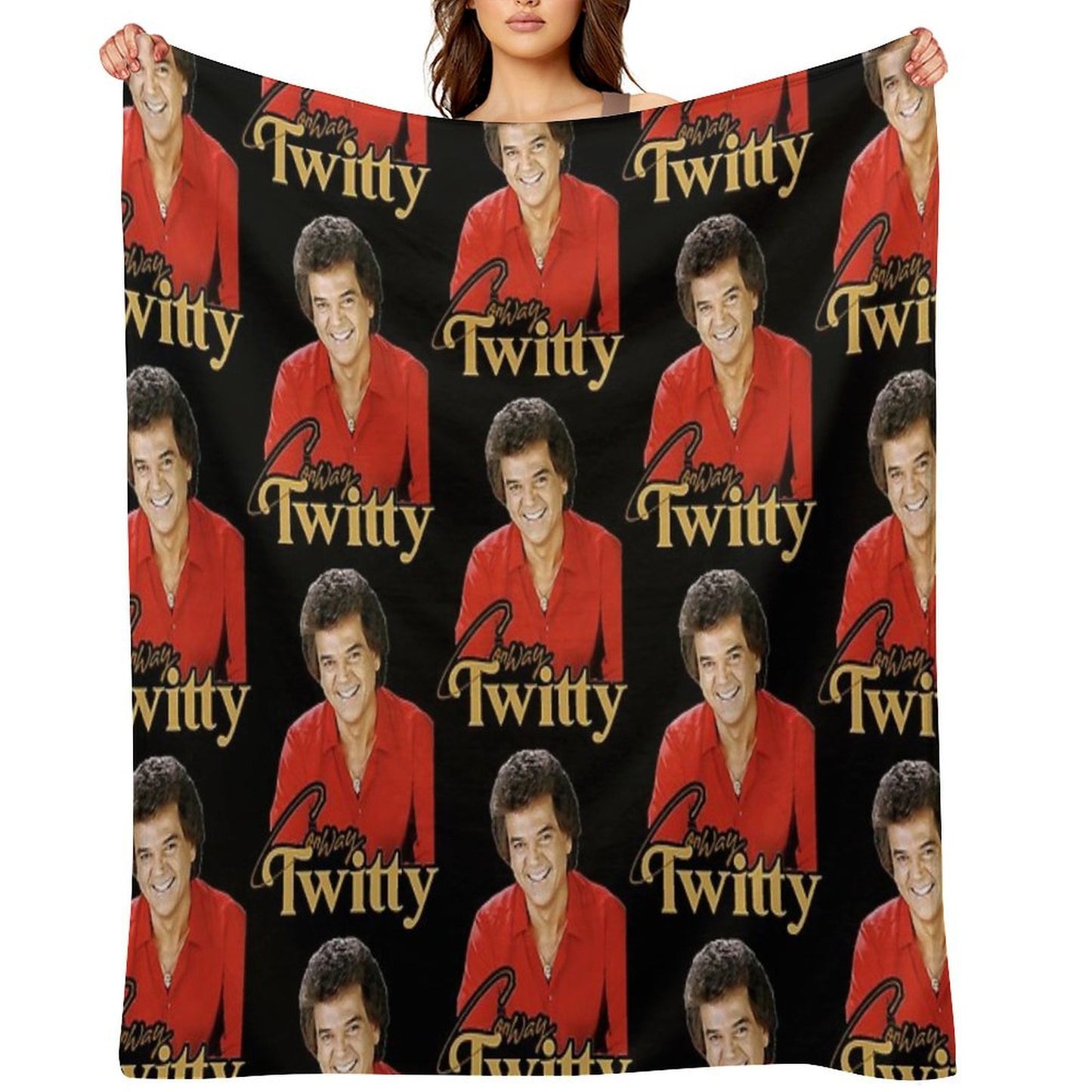 Conway Twitty ))(( Retro Country Legend Design Throw Blanket