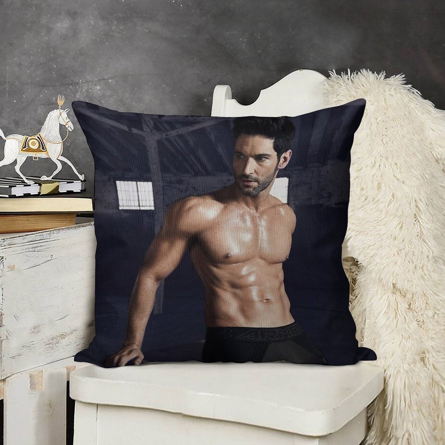 Tom Ellis Linen Throw Pillow Cover