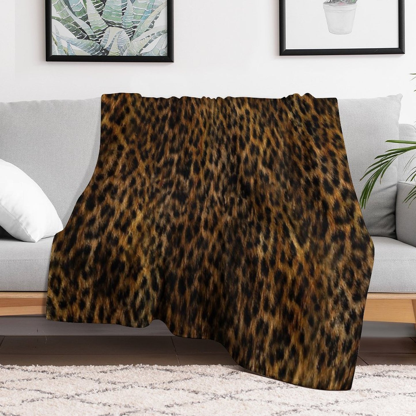 Cheetah Fur Texture Throw Blanket