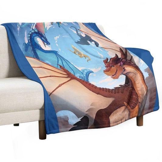 Wings of Fire - Clay And The Dragonets of Destiny Throw Blanket